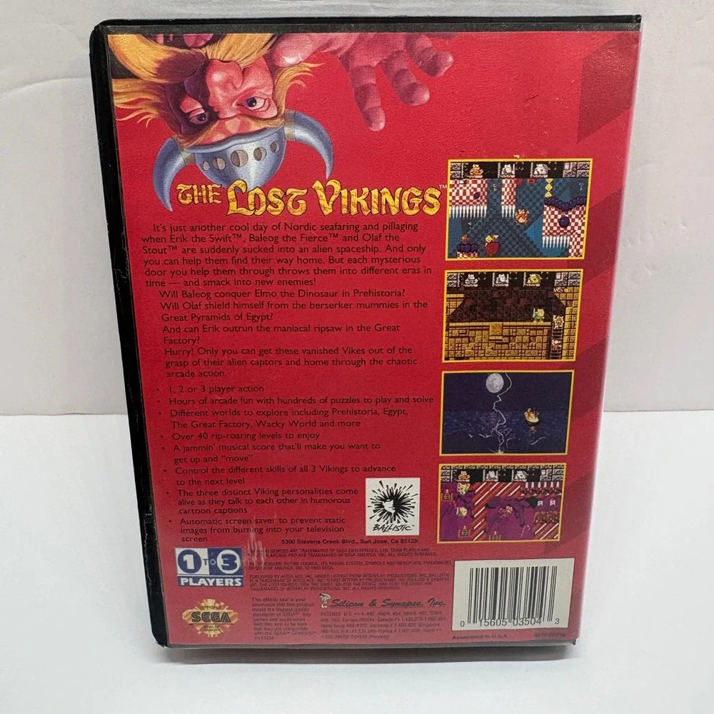 CIB Video Game Sega Genesis The Lost Vikings Ballistic Interplay